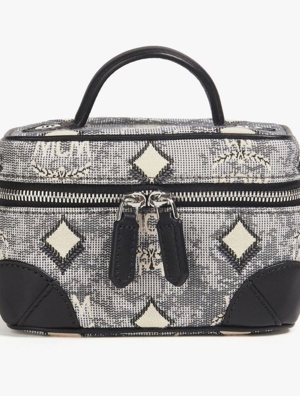 Luxury Monogram Cosmetic Train Case - Black & Cream